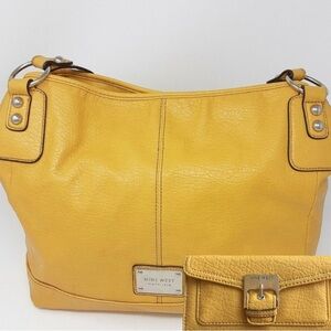 (2pc) Nine West Large Hobo Purse + Matching Wallet